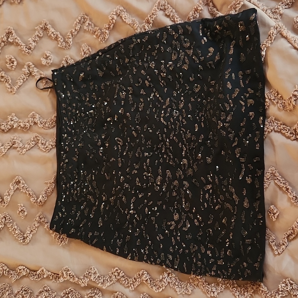 Black sequined bodycon skirt